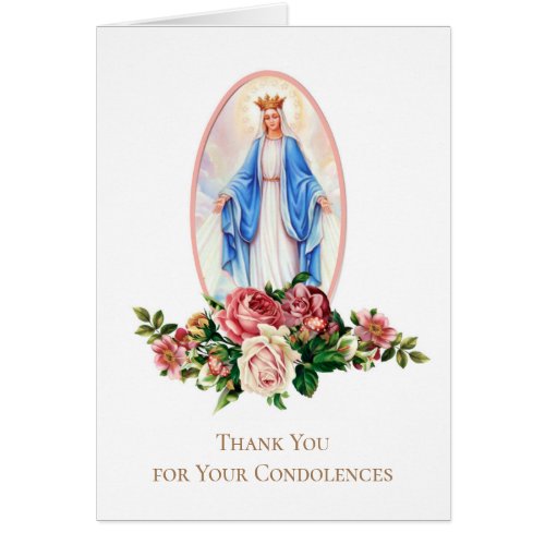 Catholic  Funeral Sympathy Holy Card Thank You