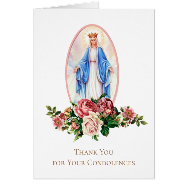 Catholic  Funeral Sympathy Holy Card Thank You (Front)