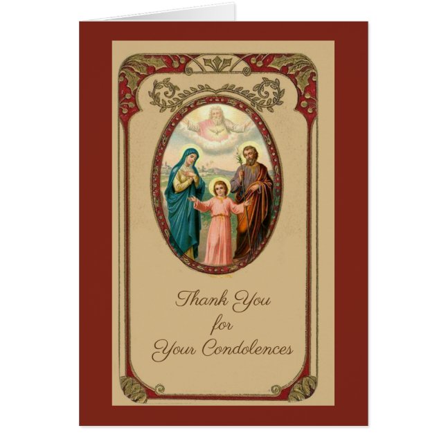 Catholic Funeral Sympathy Holy Card Thank You (Front)