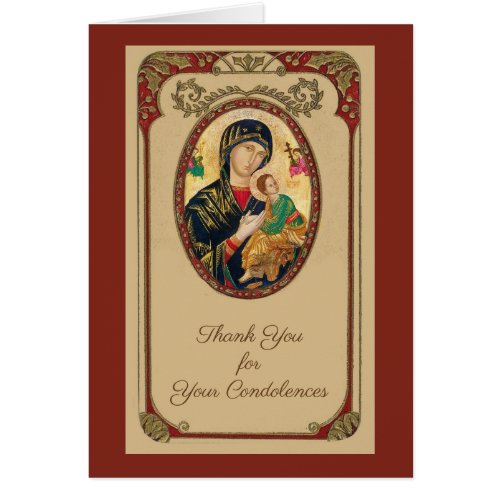 Catholic Funeral Sympathy Holy Card Thank You