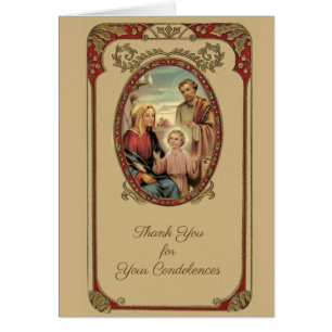 Catholic Funeral Sympathy Holy Card Thank You