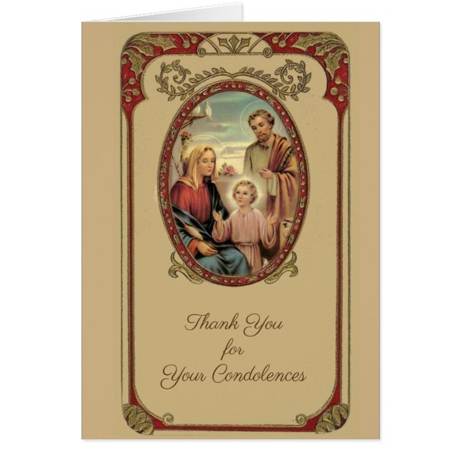 Catholic Funeral Sympathy Holy Card Thank You (Front)