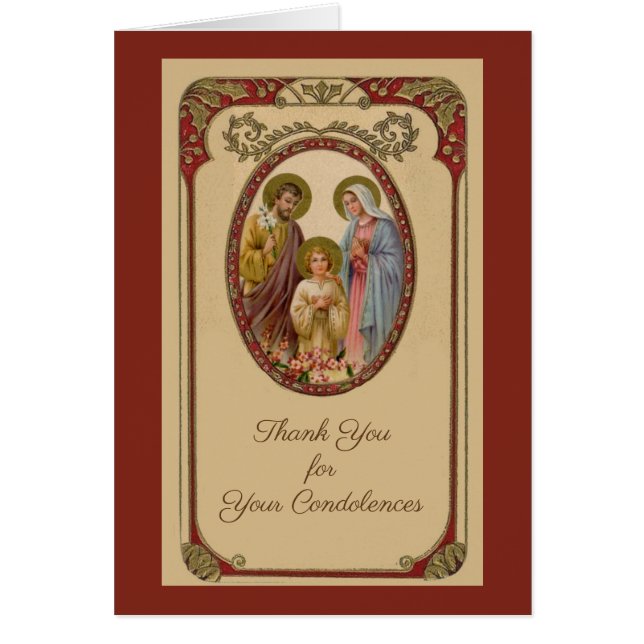 Catholic Funeral Sympathy Holy Card Thank You (Front)