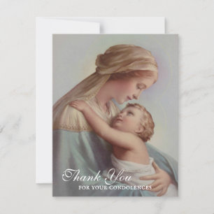 Catholic Funeral Sympathy Holy Card Thank You