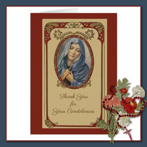 Catholic Funeral Sympathy Holy Card Thank You