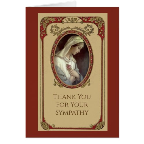 Catholic Funeral Sympathy Holy Card Thank You