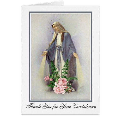 Catholic Funeral Sympathy Holy Card Thank You