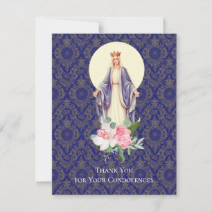 Catholic Funeral Sympathy Holy Card Thank You