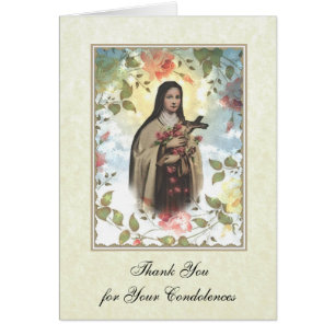Catholic Funeral Sympathy Holy Card Thank You