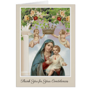 Catholic Funeral Sympathy Holy Card Thank You
