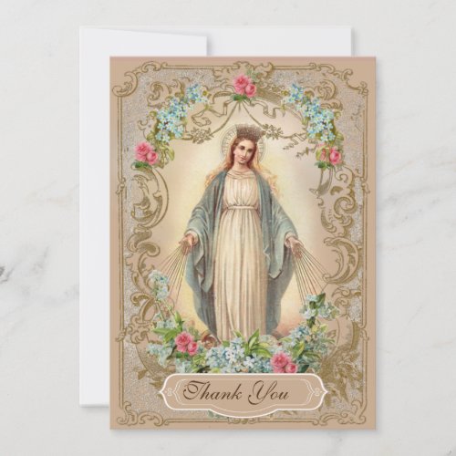 Catholic  Funeral Sympathy Holy Card Thank You