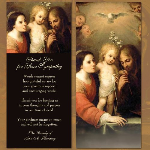 Catholic Funeral Sympathy Holy Family Card