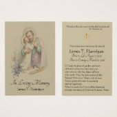 Catholic Funeral Sympathy Joseph Prayer Holy Card (Front & Back)