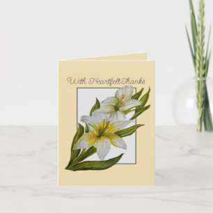 Catholic Funeral Thank You Card Watercolor Lilies