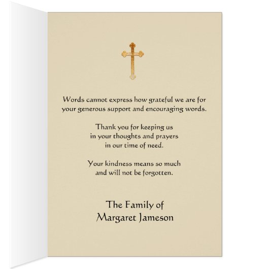 Catholic Funeral Thank You Condolence Sympathy (Inside (Right))