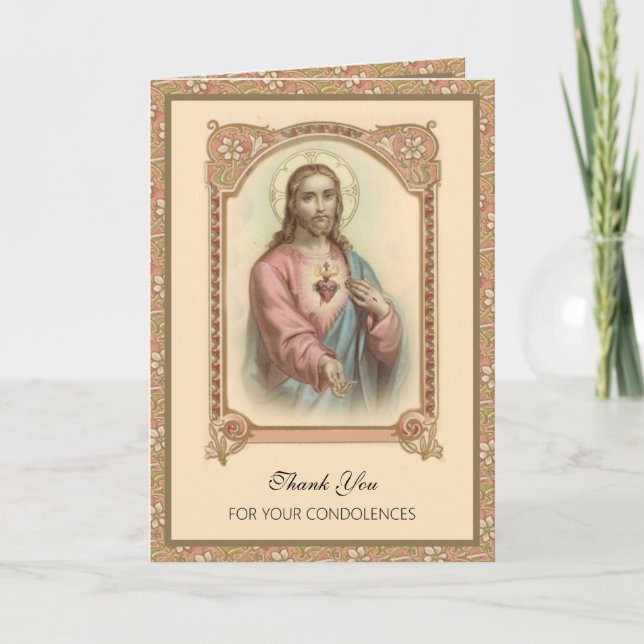 Catholic Funeral Thank You Jesus Prayer Card (Front)