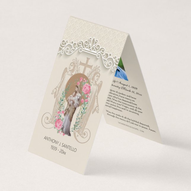 Catholic Funeral Virgin Mary Prayer Holy Card (Front)