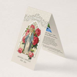 Catholic Funeral Virgin Mary Prayer Holy Card