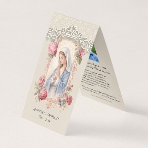 Catholic Funeral Virgin Mary Prayer Holy Card