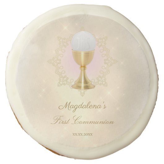 catholic girl first communion sugar cookie (Front)
