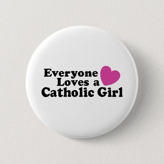 Catholic Girl Pinback Button (Front)