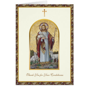 Catholic Good Shepherd Funeral Condolence Cards