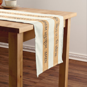 Catholic Grace Before Meals Latin Mass Short Table Runner