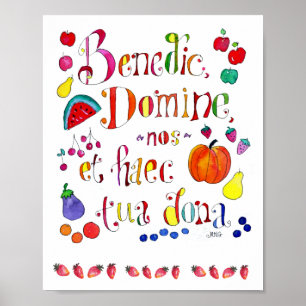 Catholic Grace Before Meals Thanksgiving Prayer Poster