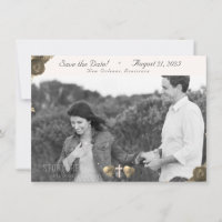 Catholic Grace Flat Save The Date Card