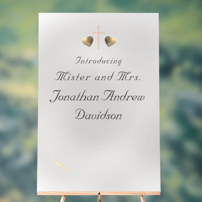 Catholic Grace Wedding Acrylic Sign (Neutral)