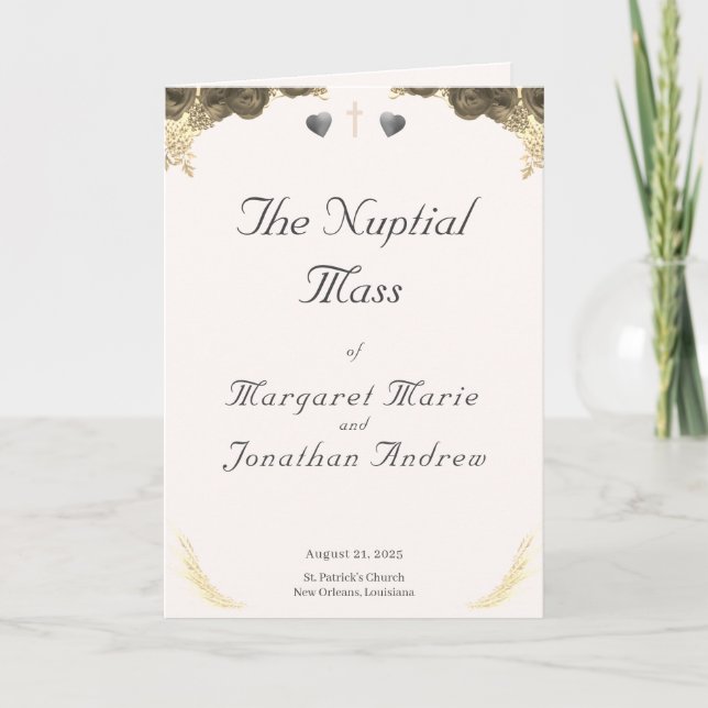 Catholic Grace Wedding Program (Front)