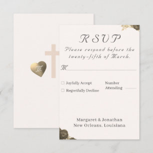 Catholic Grace Wedding  RSVP Card
