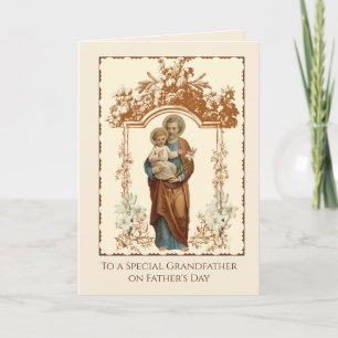 Catholic Grandfather St. Joseph Religious Father's Card