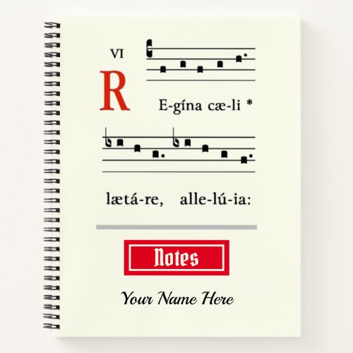 Catholic Gregorian Chant Easter Hymn Elegant Notebook