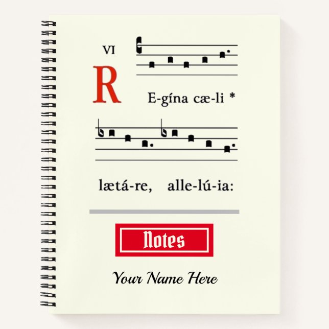 Catholic Gregorian Chant Easter Hymn Elegant Notebook (Front)