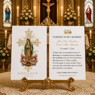 Catholic Guadalupe Wedding Prayer Card