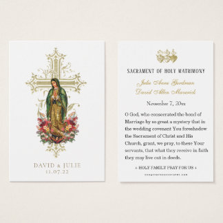 Catholic Guadalupe Wedding Prayer Card