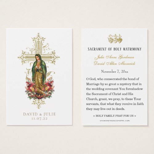 Catholic Guadalupe Wedding Prayer Card