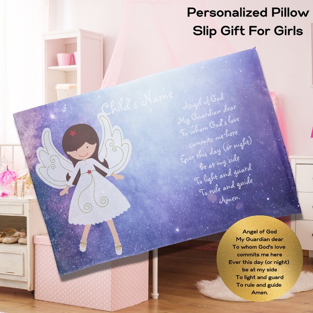 Catholic Guardian Angel Bedtime Prayer Named 4 Pillowcase (Creator Uploaded)