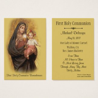 Catholic Holy Card for First Holy Communion