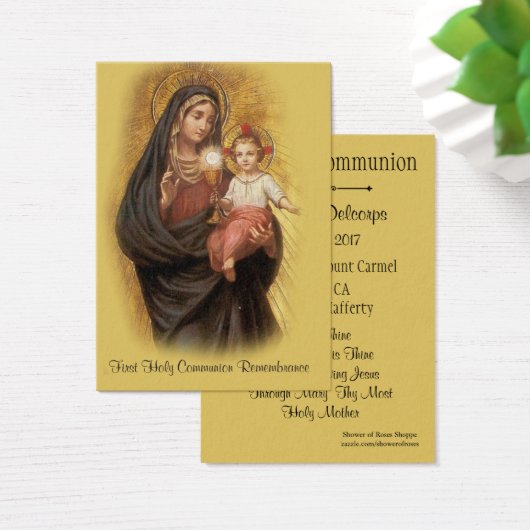 Catholic Holy Card for First Holy Communion (Desk)