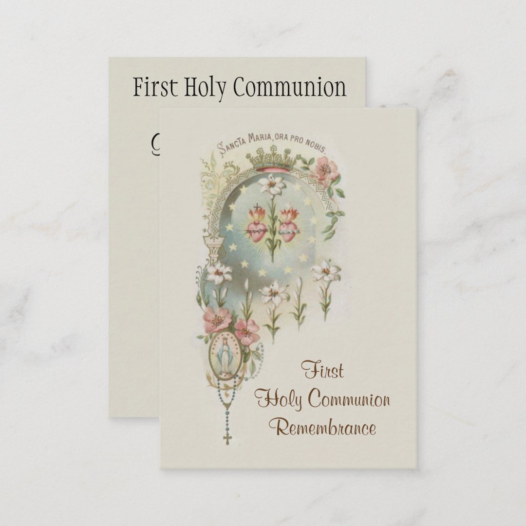 Catholic Holy Card for First Holy Communion | Zazzle