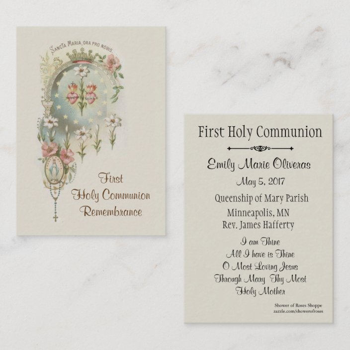 Catholic Holy Card For First Holy Communion Zazzle.com Catholic Holy Card For First Holy Communion Zazzle.com