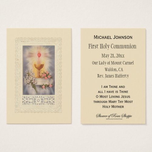 Catholic Holy Card Jesus First Holy Communion