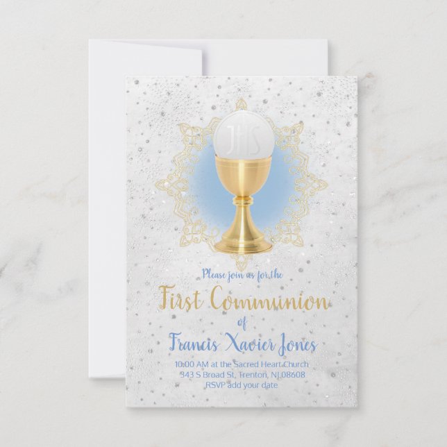 catholic holy communion design invitation (Front)