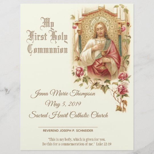 Catholic Holy Communion Remembrance Certificate | Zazzle.com