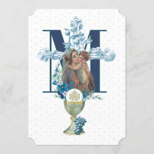 Catholic Holy Communion Virgin Mary Jesus Invitation