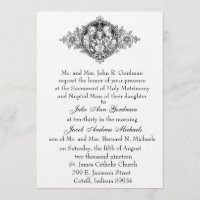 Catholic Holy Family Black and White Wedding