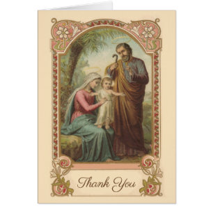 Catholic Holy Family Funeral Condolence Thank You Cards