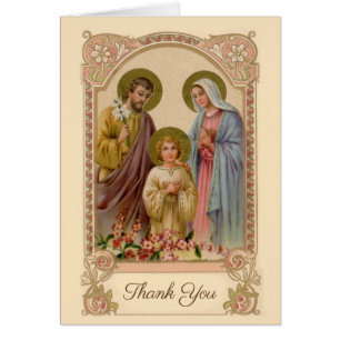 Catholic Holy Family Funeral Condolence Thank You Cards